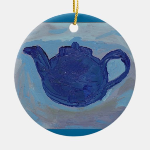 Blue Teapot Christmas Ornaments