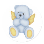 Blue Teddy Bear Angel Stickers