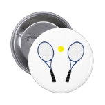 Blue Tennis Rackets and Ball Button Badge