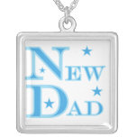 Blue Text New Dad Gifts Custom Jewelry