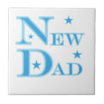 Blue Text New Dad Gifts Tile