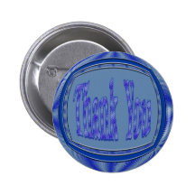Blue Thank You circle Pinback Buttons