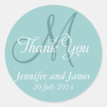 Blue Thank You Wedding Favour Stickers