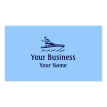 Blue theme speedboat custom business cards