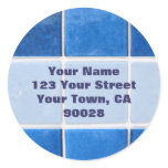 blue tile address labels stickers