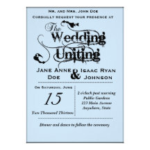 Blue Timeless Moments Wedding Invitation