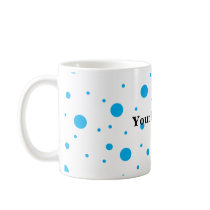 Blue tiny and big polka dots coffee mugs