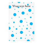 Blue tiny and big polka dots personalized stationery