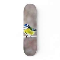 Blue Tit On Clothesline Skate Deck