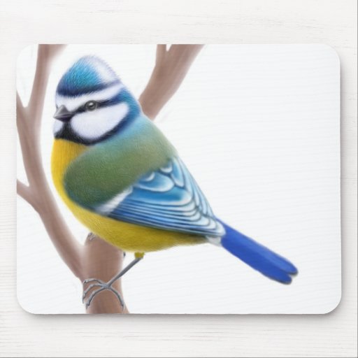 Blue Tit Wild Bird Mouse Mat Mousepads