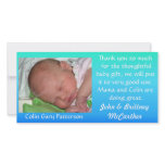Blue to Green Gradient Baby photo thank you cards Photo Card Template