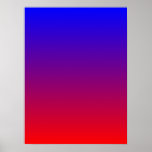 Blue to Red Gradient Poster