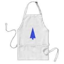 Blue Tree. Fir Evergreen Christmas Tree. Apron