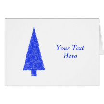 Blue Tree. Fir Evergreen Christmas Tree. Greeting Card