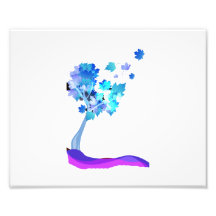 blue tree leaves blowing earth design.png photo art