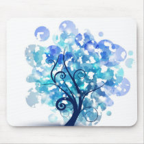 Blue Tree Mouse Pad