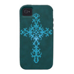 Blue Tribal Gothic Cross iPhone 4/4S Covers
