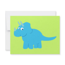 Blue Triceratops Dinosaur Personalized Invite