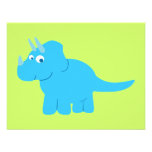 Blue Triceratops Dinosaur Personalized Invite