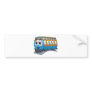 Blue Trolley Cartoon Bumper Sticker