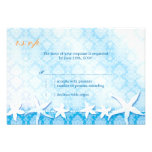 Blue Tropical Starfish Summer Wedding RSVP (3.5x5) Custom Announcements