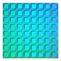 Blue Turquoise and Green Squares Pattern Art Photo