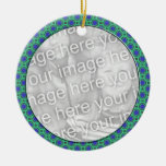 blue turquoise pattern photo frame ornaments