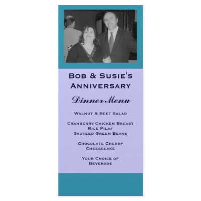 Blue Turquoise Special Event Menu by DonnaGraysonAbstract