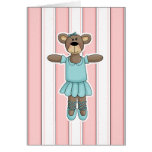 Blue Tutu Cute Ballerina Bear Greeting Card