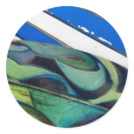 blue two round sticker