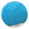blue umbrella at the beach stickers