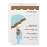Blue Umbrella Baby Shower Invitations