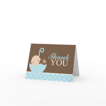 Blue Umbrella Thank You Greeting Card