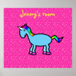 Blue unicorn poster