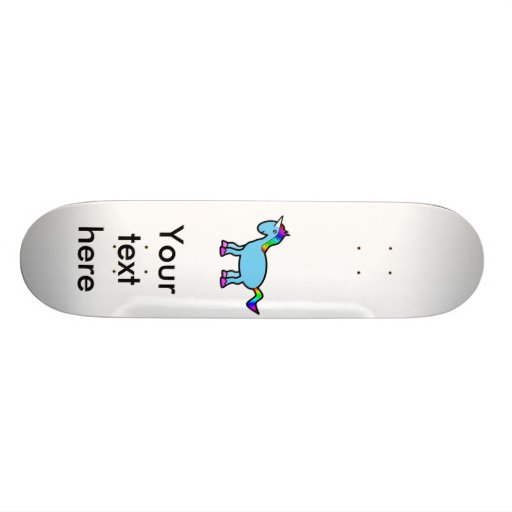 Blue unicorn skate deck