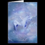 Blue Unicorn with wings fantasy cards