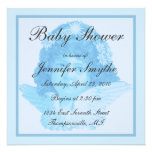 Blue Victorian Angel Baby Shower Invitation