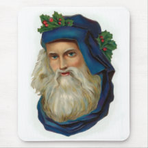 Blue Victorian Santa Mouse Mats
