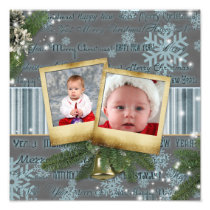 Blue Vintage Christmas Art Photo