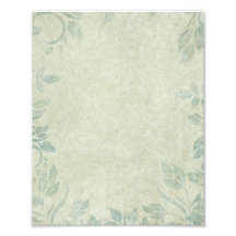 Blue Vintage Floral Vine Wedding Art Photo