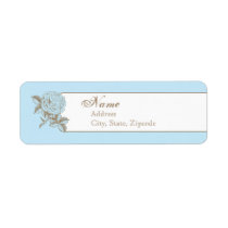 Blue Vintage French Return Address Label labels