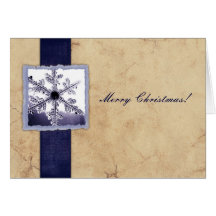 Blue Vintage Snowflake Christmas Cards