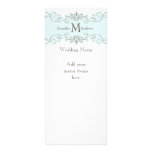 Blue Vintage Wedding Menu Cards Full Color Rack Card