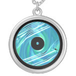 Blue Vinyl Record Necklace