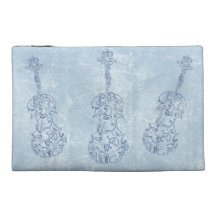Blue Violin Line Drawing Travel Accessories Bags
