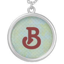Blue Vitnage Antique Diamond Net Monogram Necklace necklaces