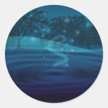 Blue Vortex Round Sticker