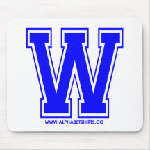 Blue W Mouse Pad