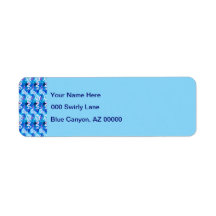 Blue Wash White Swirls Custom Return Address Labels