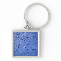 Blue Water Droplets Textured Key Chain